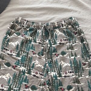 Cozy Gray Pajama Pants with Forest Print